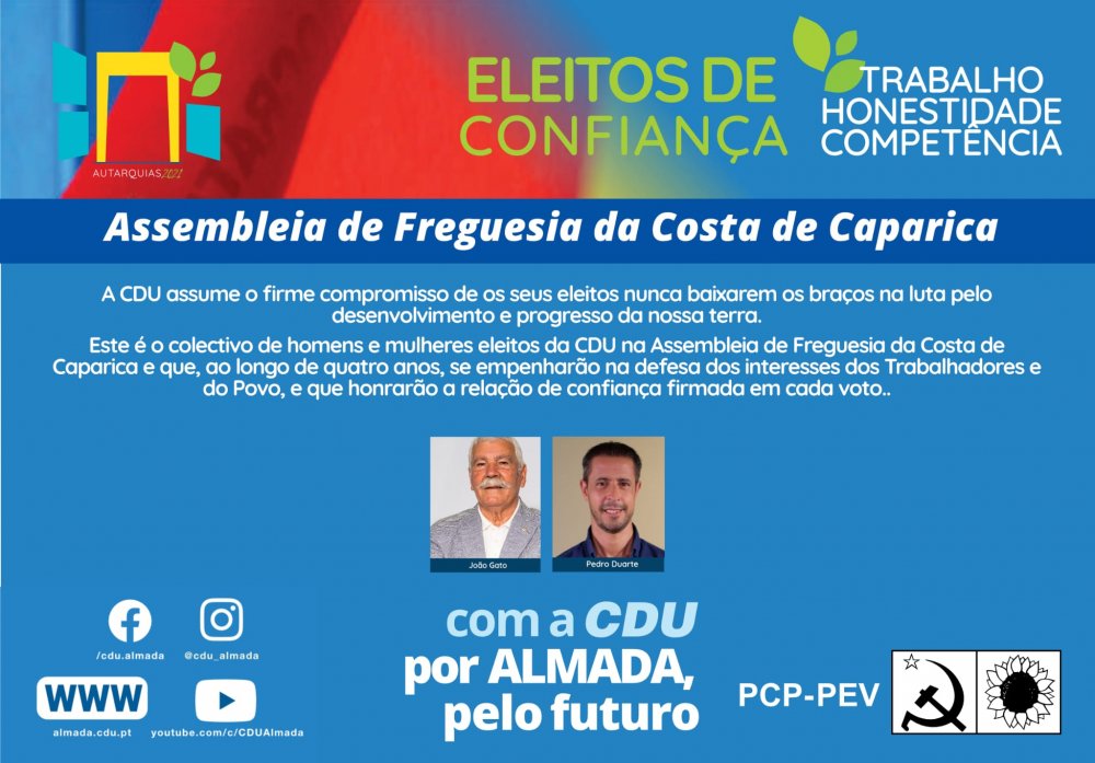 Assembleia de Freguesia da Costa da Caparica - Eleitos de Confiança