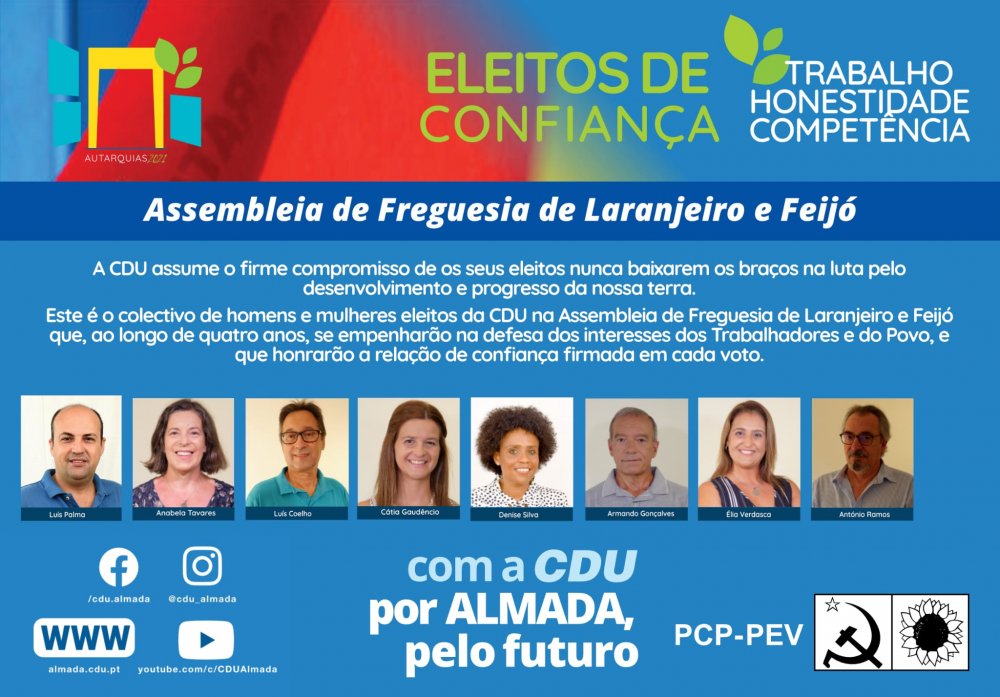 Assembleia de Freguesia de Laranjeiro e Feijó - Eleitos de Confiança